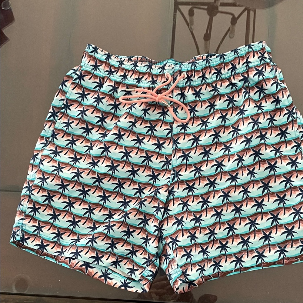 Lands' End Tropical Print Swim Shorts